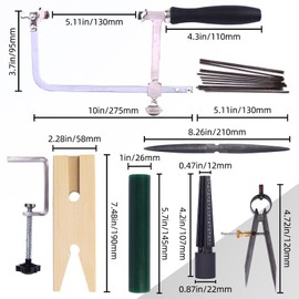Jewelers Wax Ring Carving Tool Kit Jewelry Ring Wax Tube Molds Making Lost Wax Casting Kit Wax Ring Saw with Blades Wax Ring Sizer Jewelers Wax File Bench Pin