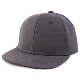 Armycrew Gorra de visera plana con estructura lisa que se adapta a bebés y jóvenes, Carbón vegetal, Small