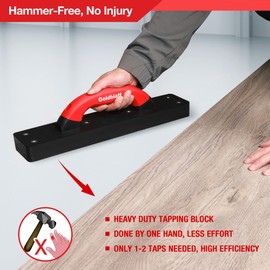 Goldblatt Tapping Block for Vinyl Plank Flooring, Heavy Duty Hammer-Free Flooring Installation Tool with 9" Large Soft-Grip Handle for Installing Laminate, Hardwood, LVP, LVT or Engineered Wood