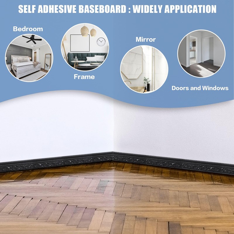 WADILE 180" x 3.1" Crown Molding Peel and Stick, Flexible
