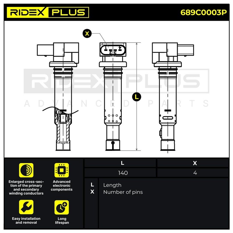 RIDEX PLUS 689C0003P Ignition Coil