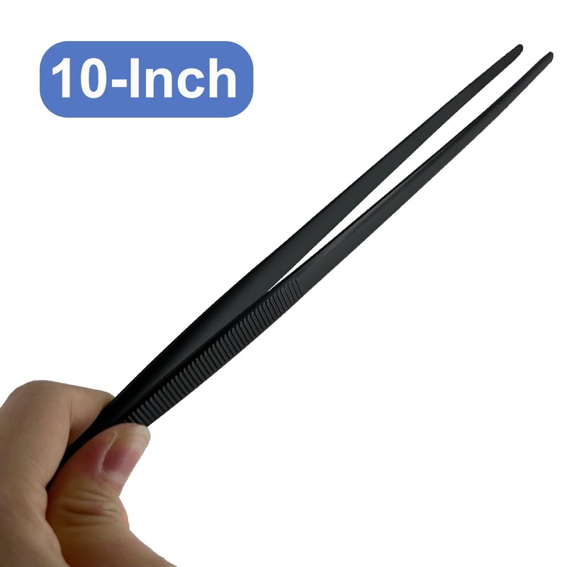 Urxirha 10-Inch Culinary Plating Tweezers, Stainless Steel Kitchen Tweezers for