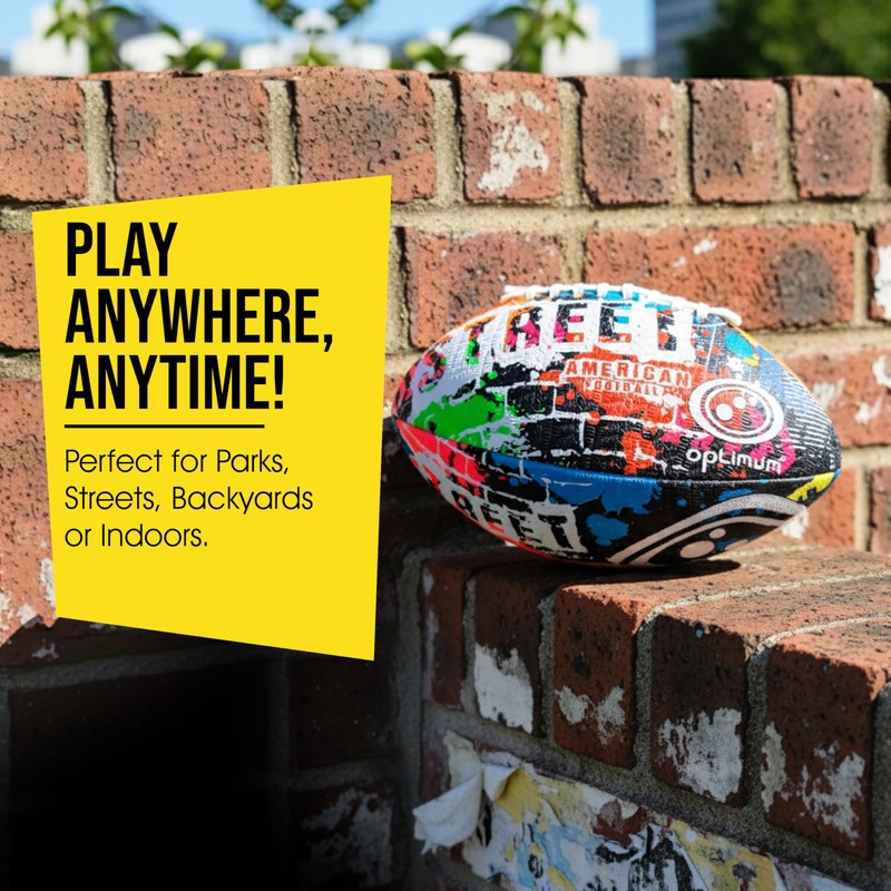Optimum Street American Football - Durable Rubber Training Ball -