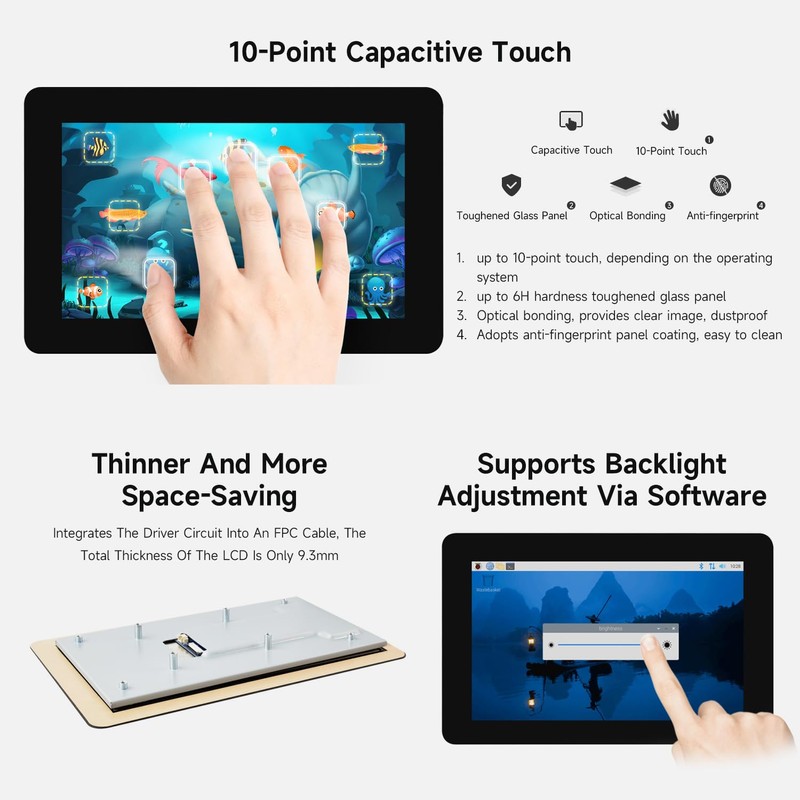 Waveshare 7 inch DSI Capacitive Touch Display Compatible with Raspberry
