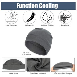 Zouwel Pack of 3 Cycling Hat Under Helmet, Windproof Cycling Hat, Polyester Running Hat for Men and Women, Winter Warm Thin Hat, Black / grey / white, M