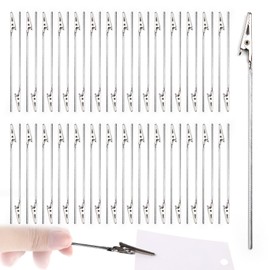 70 Pack Metal Wire Alligator Clamp Long-Tailed, Picture Clips, Crocodile Clips for Crafts, Labels, Memo,DIY Card, Photo