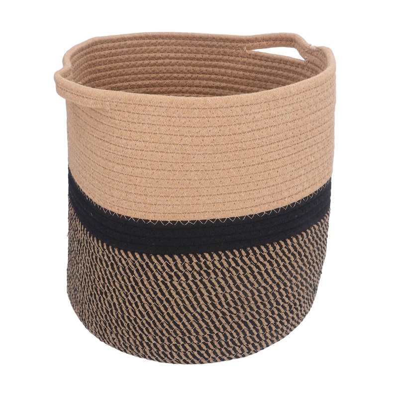Woven Laundry Basket Cotton Rope Multifunctional Clothes Storage Hamper with