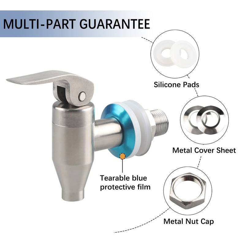 GWENBHMTOOL - Dispensador de bebidas de acero inoxidable con llave