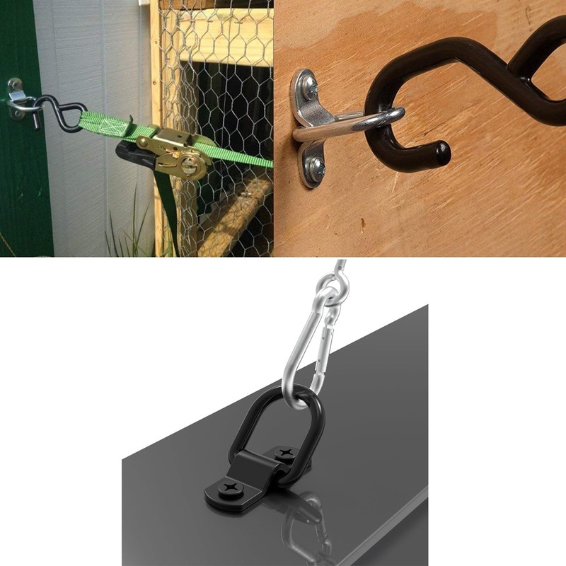 10PACK D Rings Tie Down Anchors Hooks,1/4" Heavy Duty Trailer