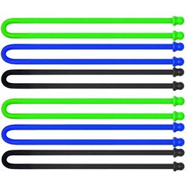 6Pcs 12-Inch Original Silicone Cable Tie, Steel-Core Silicone Twist Ties, Reusable Rubber Twist Tie, Cable Tie Straps for Organizing (Dia 5mm)