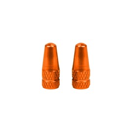 Marcraft Orange Metal Presta Tyre Valve Dust Caps (2 Pack) for Bicycles And Motorcycles | Not For Cars | Anodised Alloy | Screw-On