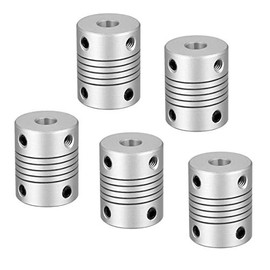 RANIT 5Pcs 5mm to 6mm Shaft Coupling 25mm Length 19mm Diameter Stepper Motor Coupler Aluminum Alloy Joint Connector for 3D Printer CNC Machine DIY Encoder
