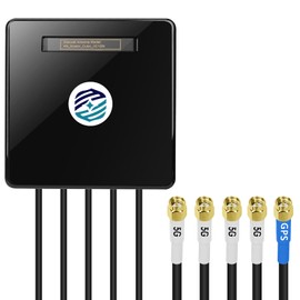 Maswell Cellular Antenna 600MHz~8.0GHz 4X4 MIMO 5G GNSS 4G 3G LTE WiFi6E UWB Screw Mount omnidirectional Antenna SMA Male Waterproof Outdoor Antenna with Medium gain, not for Signal Boosting