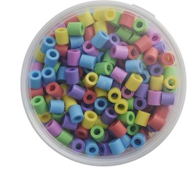 HAMA Hama Perlen 8571 Bügelperlen Dose mit ca. 600 bunten Maxi Bastelperlen mit Durchmesser 10 mm im Pastellmix, kreativer Bastelspaß für Groß und Klein, Bunt, Pastellfarben