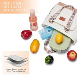 Lunch Bag Lunch Box Women - Leakproof Insulated Lunch Cooler Bag for Women - Large Lunch Tote Bags Adults, White