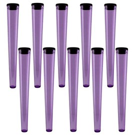 Cherry-on-Top King Size Cone Holder Air Tight Hard Plastic Tube Smoking Rolling Cig Tube, 10 Holders Purple