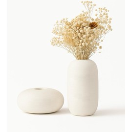 Zenaur Small Ceramic Vase - Minimalist Japandi Vases for Shelf Decor, Tabletop, Boho & Modern Style