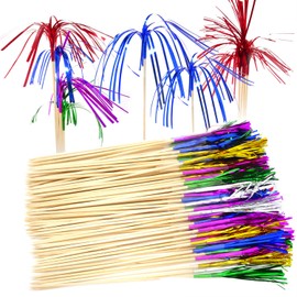 Honbay 100PCS Creative Fireworks Shaped Fruit Sticks Cupcake Picks