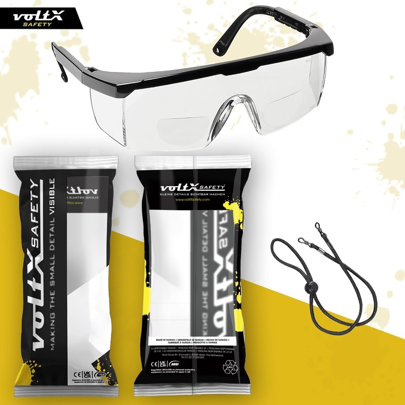 voltX 'Classic' Bifocal Safety Glasses (Clear +3.0 Dioptre) – UKCA