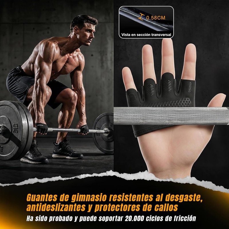 GWMWON Guantes Deportivos Antideslizantes y Anti Callos