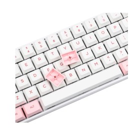 Unbranded/Generic 64 key PCB PInk and white RGB light PC Gaming mechanical keyboard extra 3 socket