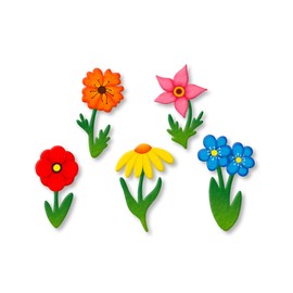Roeda Brighten Your Life 22042m Cheery Spring Flowers with Stems Set of 5 Assorted Magnets