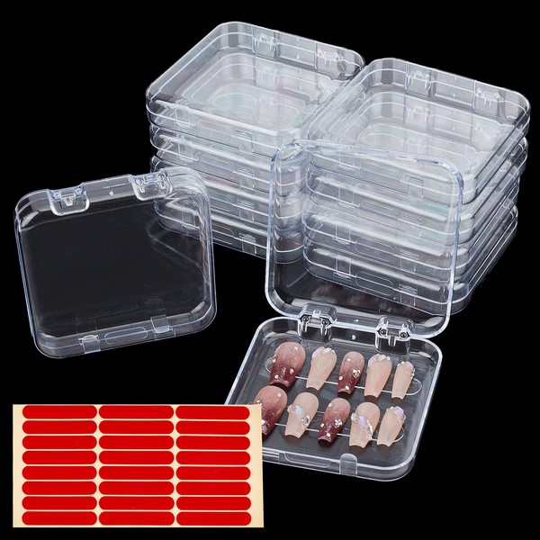 NICENEEDED Pack of 10 Storage Boxes for Press-on Nails, Plastic