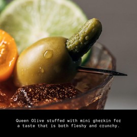 Filthy Food Filthy Pickle Stuffed Olives - Premium Martini Garnish - Non-GMO & Gluten Free - 8oz Jar, 4 Count (Packaging May Vary)