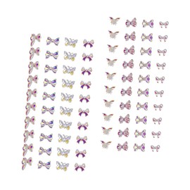 IWOWHERO Unique Nail Art Decorations 80pcs Bow Butterfly Nail Adornments Girl's Manicure Accessories Pack of 80