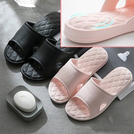 Noise-Reducing Indoor Slippers for Bathroom, Living Room, and Office School Women - Black