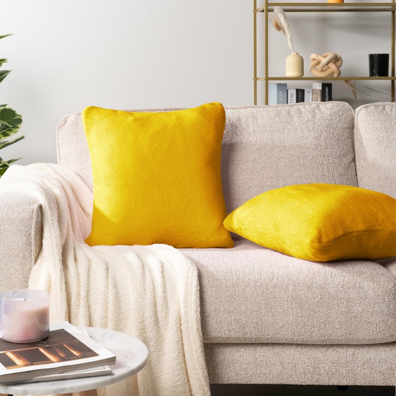 PAVILIA Mustard Yellow Throw Pillow Covers 18x18 Set of 2,