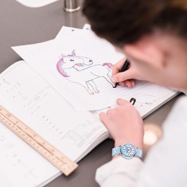 KZKR 3D Children's Watch Girls Watch, Blue 01, Strap.