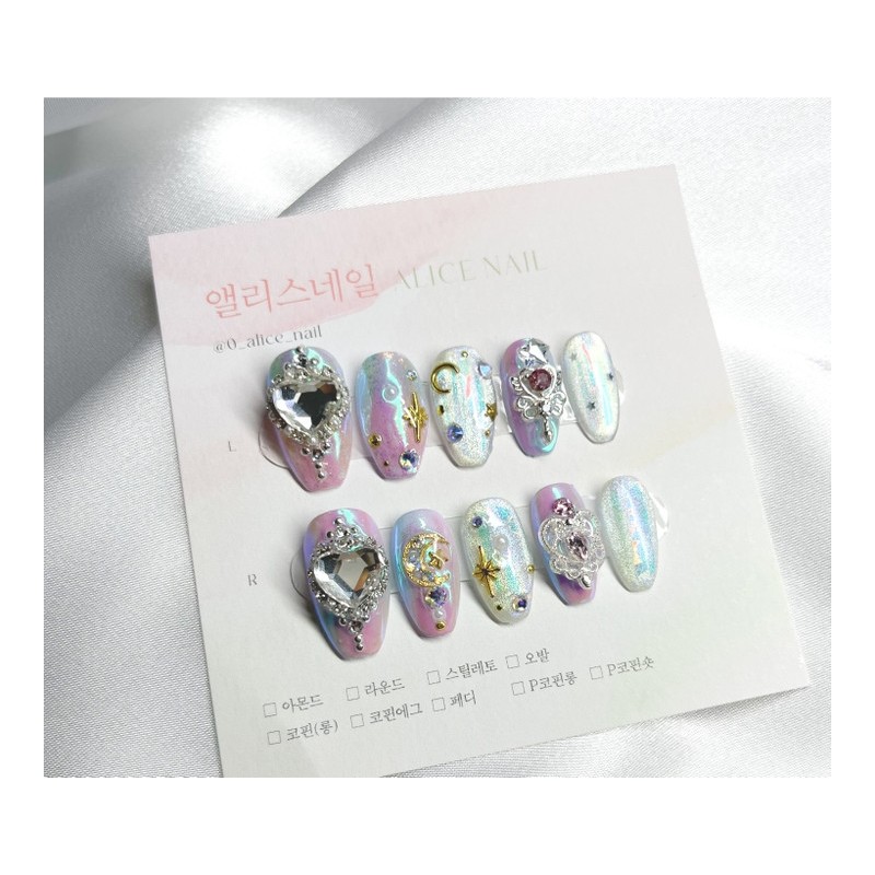 [Handmade Nail Tips] Magical Girl Nail Series 1: Moonlight Angel