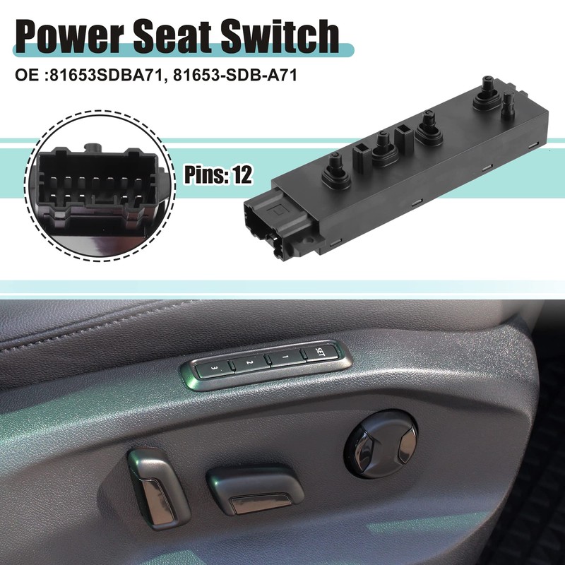 ACROPIX Front Left Side 6 Way Car Power Seat Switch