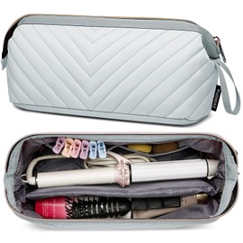 Kuosdaz Hair Tools Travel Bag for Shark Flexstyle Dyson, Quilted Hair Tool Organizer Bag, Gift for Women Hair Accessories Tools Storage Bag, Travel Hairdryer Portable Bag for Women, Grey