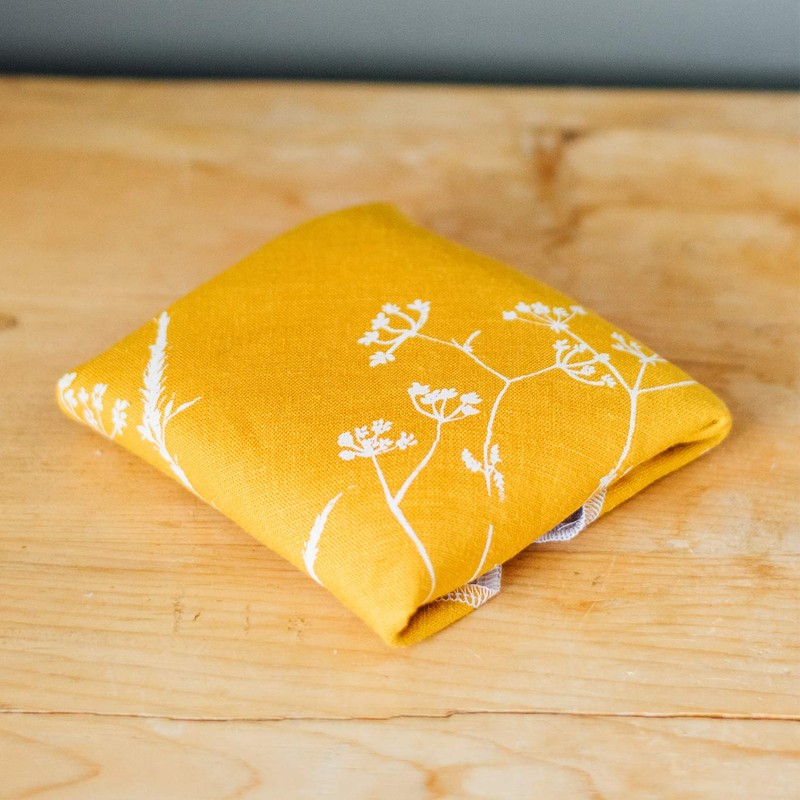 Reusable Linen Sandwich Wrap with food grade washable, waterproof lining.