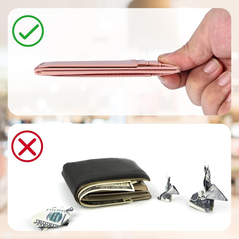 Chelmon Slim Wallet for Women, Minimalist Front Pocket RFID Blocking