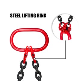 SENKEYFE Chain Sling 5/16 Inch x 5 Ft Lifting Chains Double Leg with Grab Hooks Chain Slings for Lifting 3 Ton Capacity Lifting Slings G80 Alloy Steel Engine Lift Chain for Cargo Security Towing