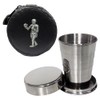 Knight 2oz Collapsible Drinking Cup with Leather Boxer Dog Case