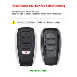 YONUFI for Subaru Key Fob Cover Leather Car Remote Case Holder Keychain Compatible for Forester Impreza Outback WRX BRZ XV Crosstrek Ascent Solterra -Blue