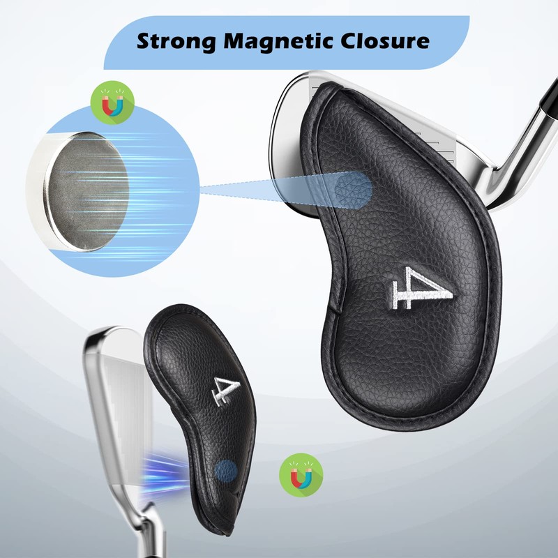 Golf Iron Cover, Magnet, 10 pcs(4-9,PW,GW,SW,LW) Wedge Cover, Club Head
