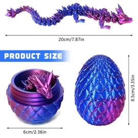 NINGYER Pack of 2 Dragon Egg, Realistic Dragon Egg, Movable 3D Printed Dragon, 3D Dragon, Ideal as Decoration at Home and Office or as a Toy Gift