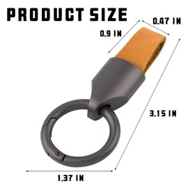 TSUGAMI Car Key Chain Ring Clip, Universal Car Key Fob Holder, Leather Multifunctional Auto Key Fob Rings Keychain with Keyrings Buckle for Men and Women(Brown)