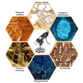 1600X Magnification MicroscopeHD USB Microscope CameraMicroscopePortable Flexible Rotating Phoneand Computerwith 8 LED for Phone