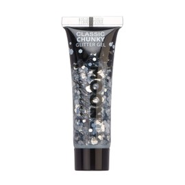 Classic Chunky Face & Body Glitter Gel by Moon Glitter - Silver - Cosmetic Festival Glitter Face Paint for Face, Body, Hair, Nails - 12ml
