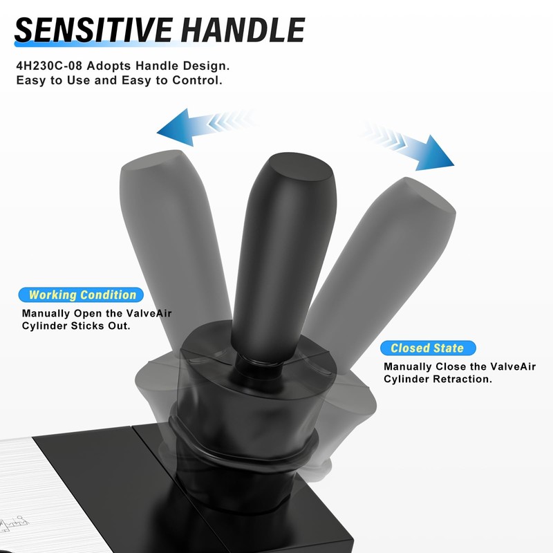 TAILONZ PNEUMATIC 1/4" BSP 5 Way 3 Position Air Hand