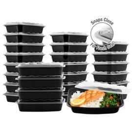 Snap Pak Rectangular Food Storage Set of 25 - Black
