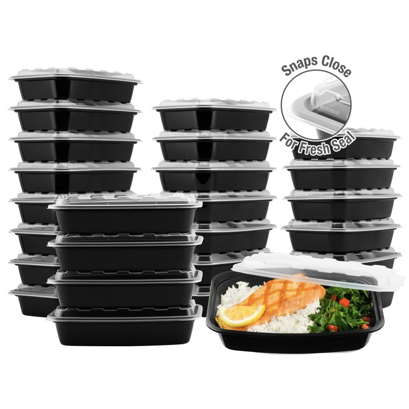 Snap Pak Rectangular Food Storage Set of 25 - Black