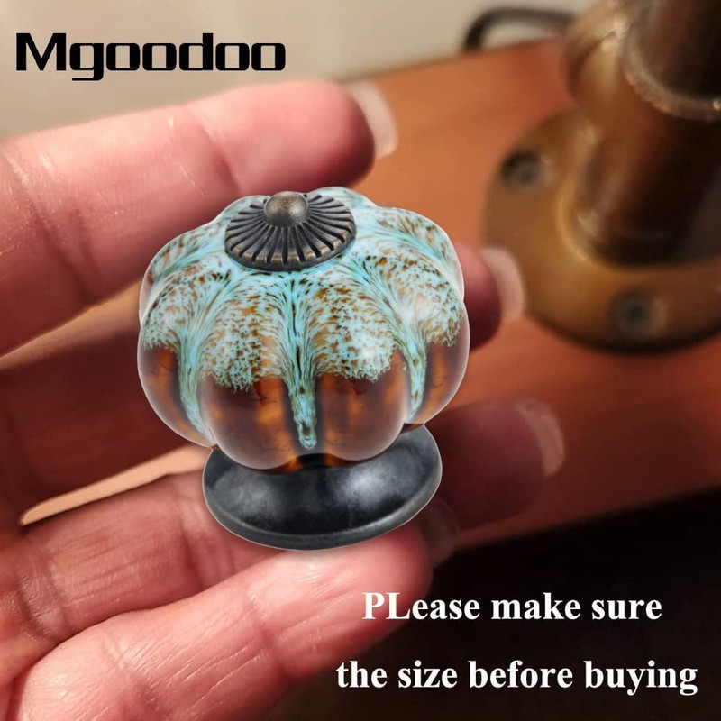 Ceramic Door Knobs Antique Pumpkin Handles for Cupboard Wardrobe Drawers