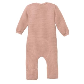 Disana Knitted Overall, 100% Organic Merino Wool GOTS, IVN Best | With Fold Over Cuffs on the Legs | Newborn Baby Unisex | Baby First Equipment | Made in Germany, gray